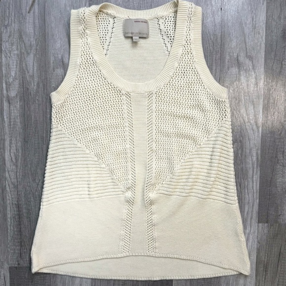 Banana Republic Sweaters - Banana Republic Heritage Cream Mesh Sweater Tank